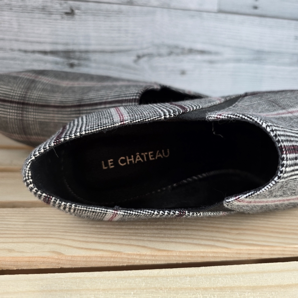 Le Chateau Plaid Slip On Ankle Boots Womens Size 39 - Picture 11 of 15